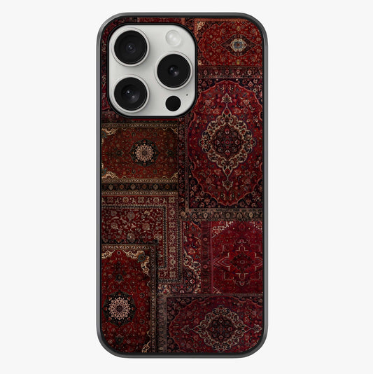 Persian Velvet Tale Glass Case showing full back design in clean flat view with glossy glass finish.