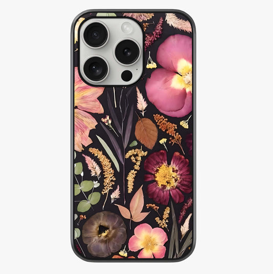Petal Dream Tapestry Glass Case showing full back design in clean flat view with glossy glass finish.