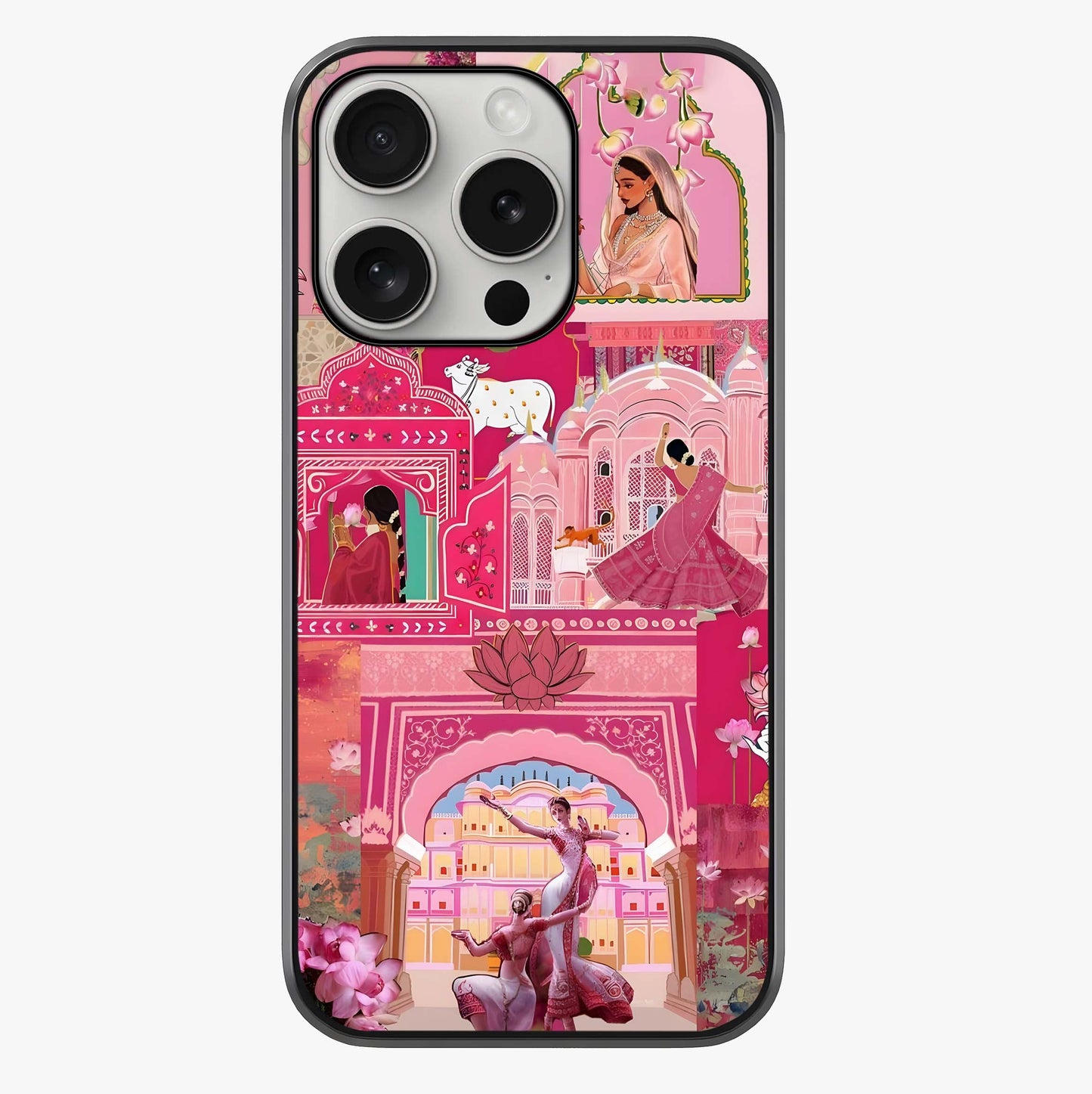 Pink Palace Muse Glass Case showing full back design in clean flat view with glossy glass finish.