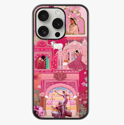 Pink Palace Muse Glass Case showing full back design in clean flat view with glossy glass finish.