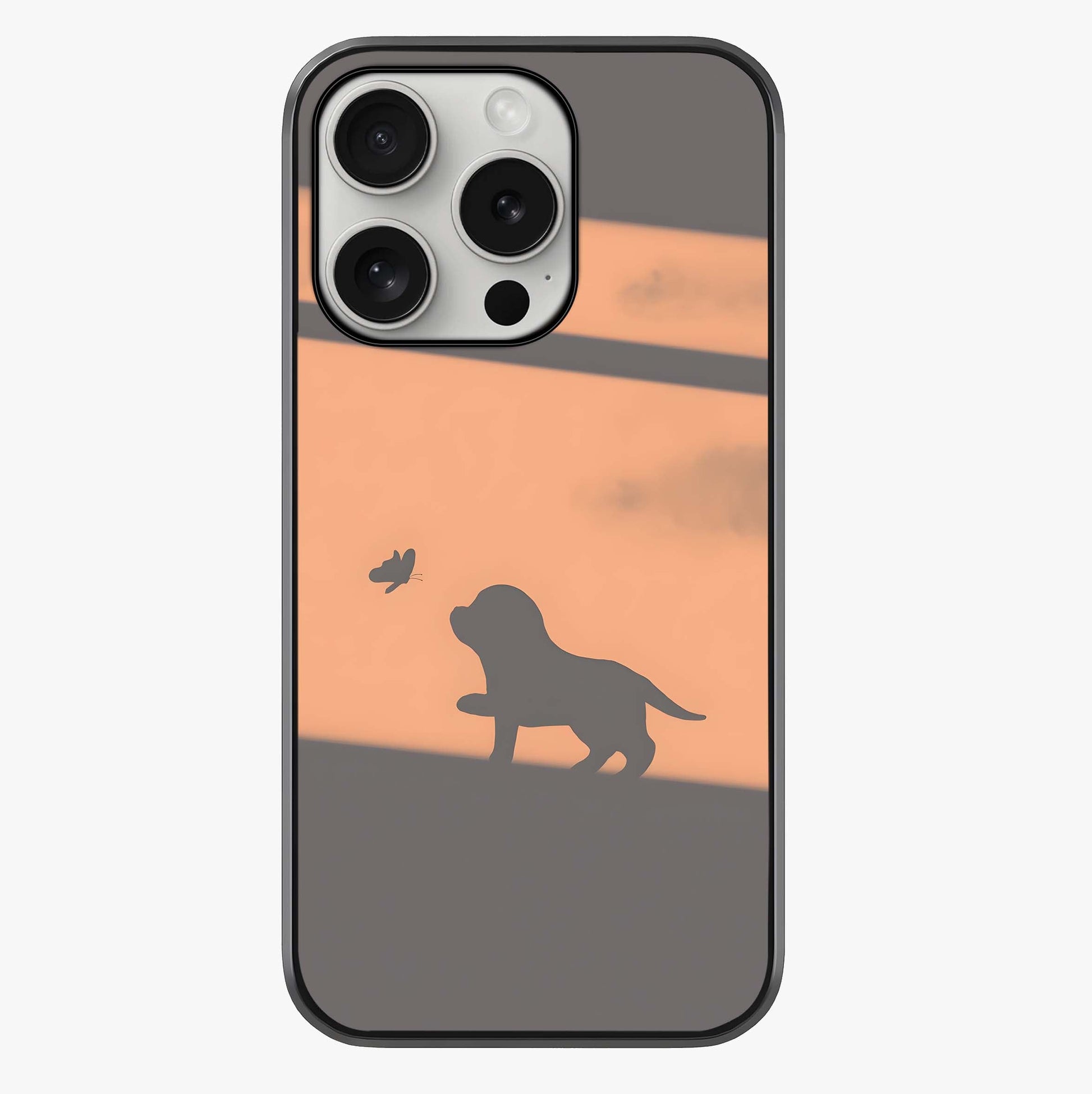uppy Shadow Art Glass Case showing full back design in clean flat view with glossy glass finish.