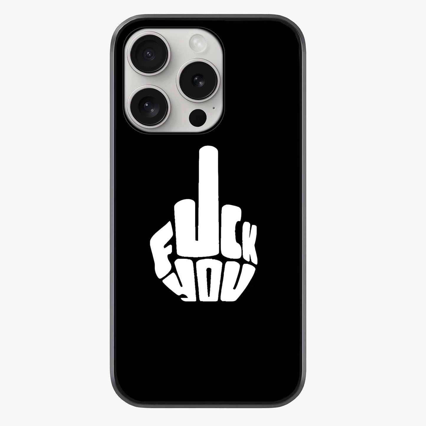 Rebel Mode On Glass Case showing full back design in clean flat view with glossy glass finish.