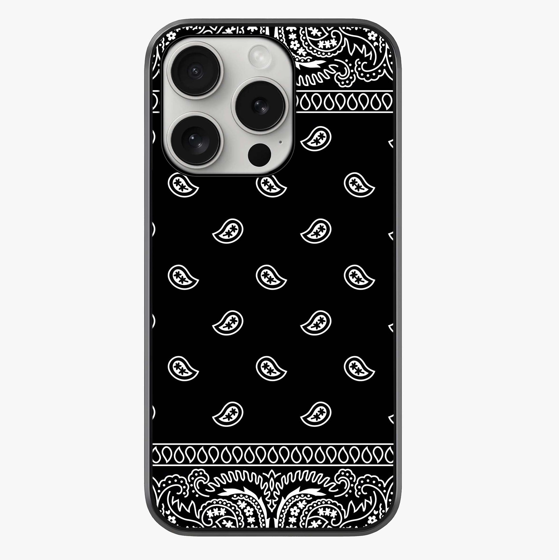 Retro Rebel Threads Glass Case showing full back design in clean flat view with glossy glass finish.
