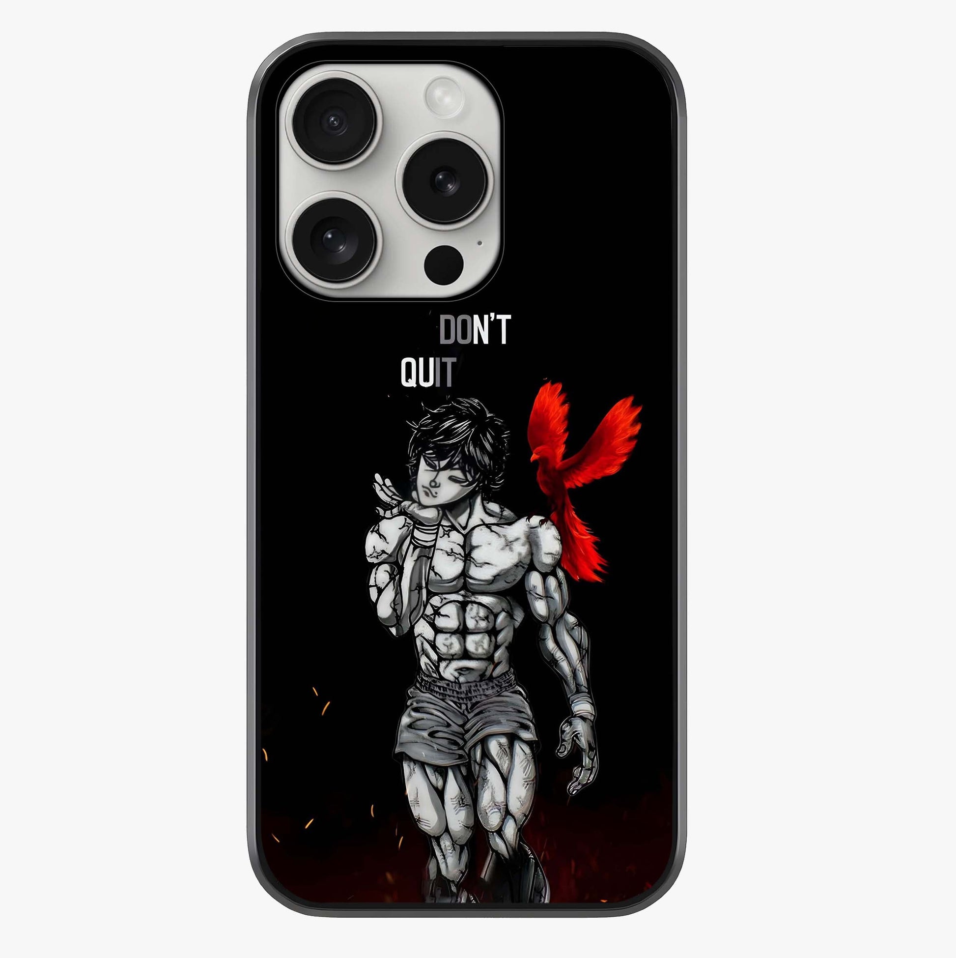 Rise Beyond Limits Glass Case showing full back design in clean flat view with glossy glass finish.