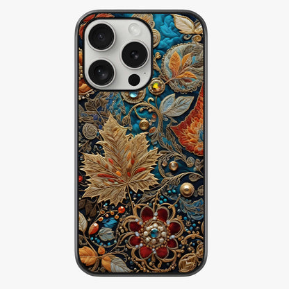 Royal Jewel Garden Glass Case showing full back design in clean flat view with glossy glass finish.