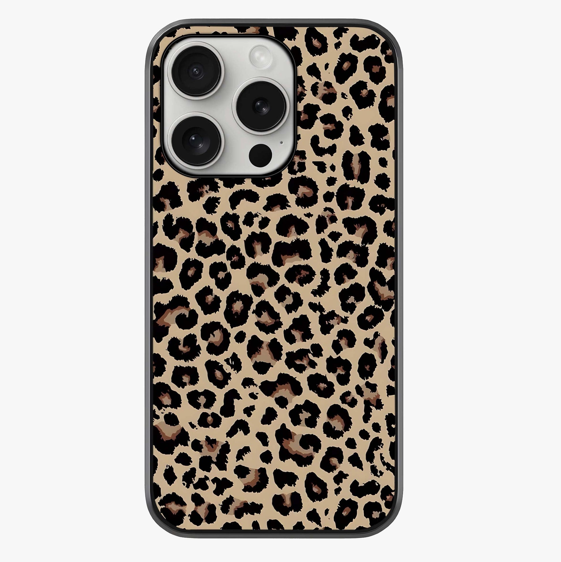 Savage Chic Pattern Glass Case showing full back design in clean flat view with glossy glass finish.
