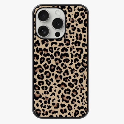 Savage Chic Pattern Glass Case showing full back design in clean flat view with glossy glass finish.