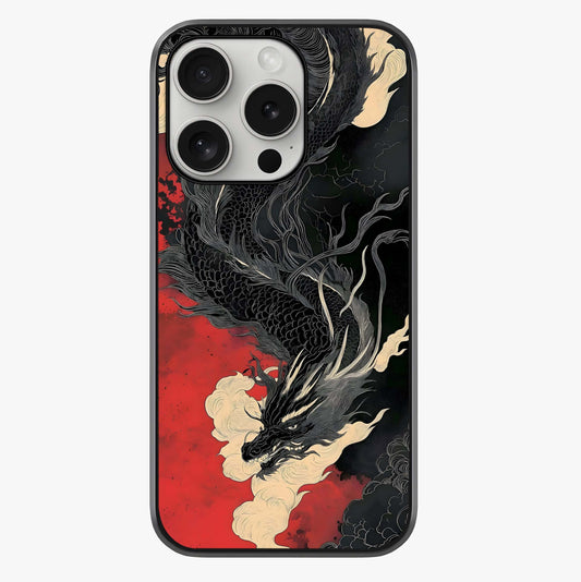 Shadow Dragon Fury Glass Case showing full back design in clean flat view with glossy glass finish.