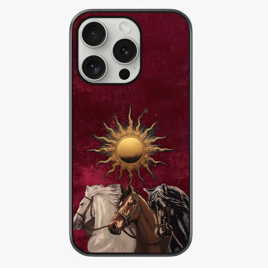 Solar Riders Glass Case showing full back design in clean flat view with glossy glass finish.