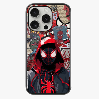 Spider Collage Street Glass Case showing full back design in clean flat view with glossy glass finish.