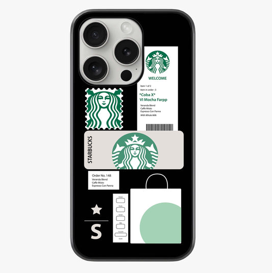 Starbucks Mocha Glass Case showing full back design in clean flat view with glossy glass finish.