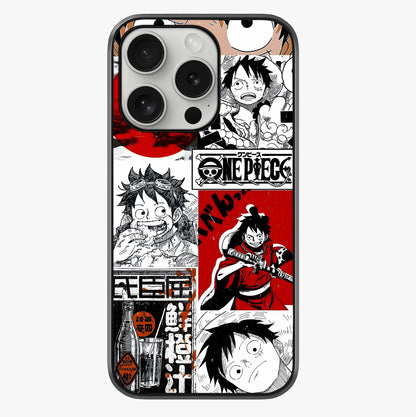 Strawhat Chaos Panels Glass Case showing full back design in clean flat view with glossy glass finish.