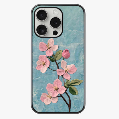Threaded Blossom Breeze Glass Case showing full back design in clean flat view with glossy glass finish.