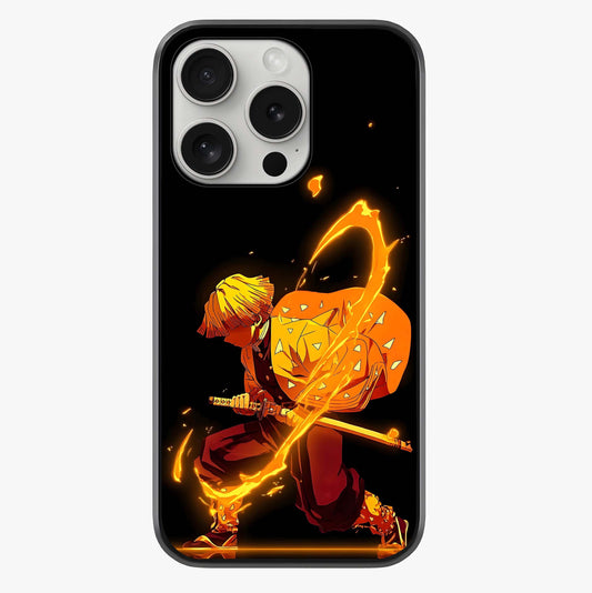 Thunder Flame Execution Glass Case showing full back design in clean flat view with glossy glass finish.