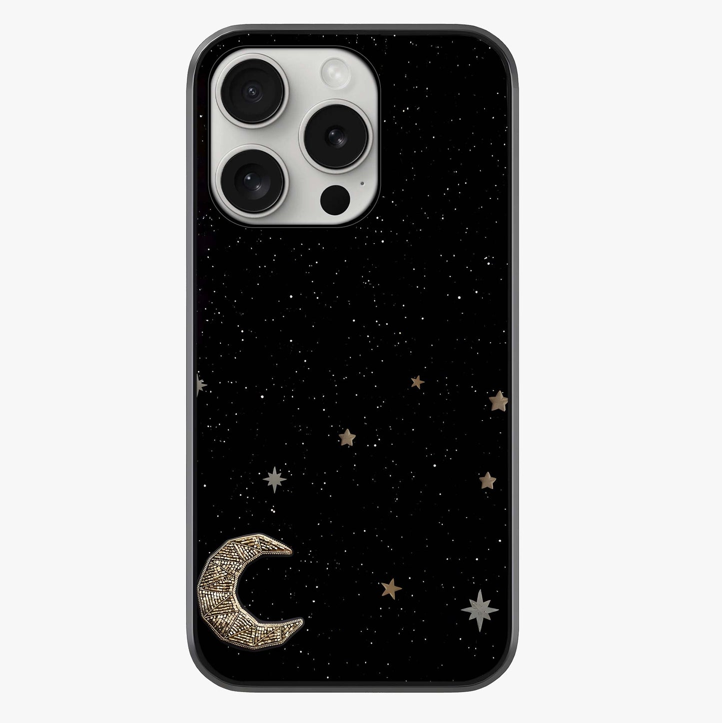 Twinkle Star With Half Moon Glass Case showing full back design in clean flat view with glossy glass finish.