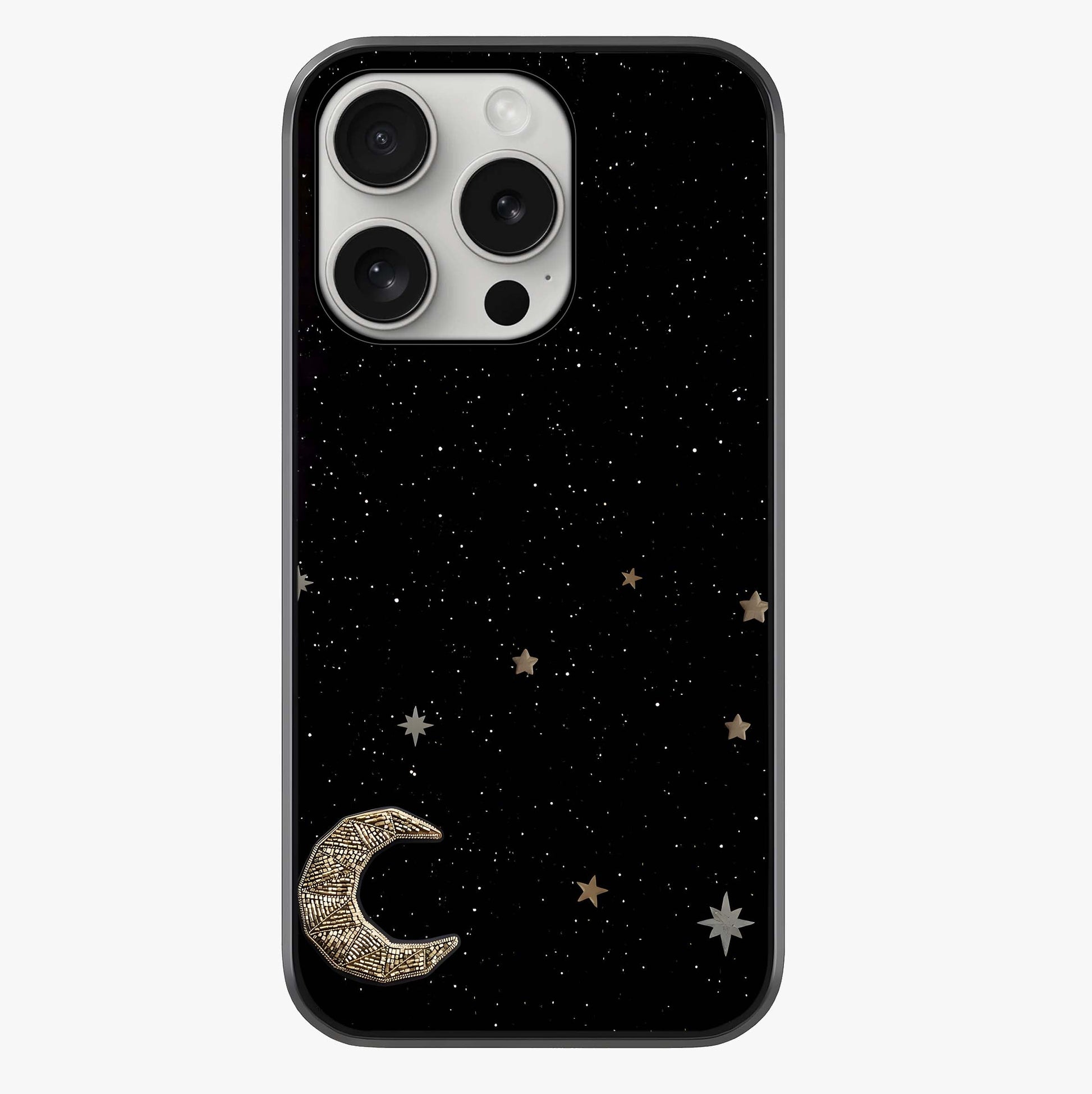Twinkle Star With Half Moon Glass Case showing full back design in clean flat view with glossy glass finish.