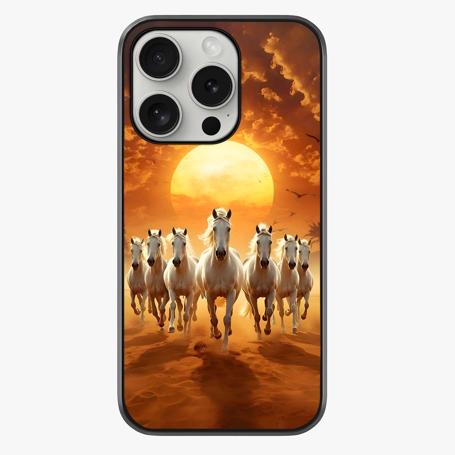 Wild Sunset Majesty Glass Case showing full back design in clean flat view with glossy glass finish.