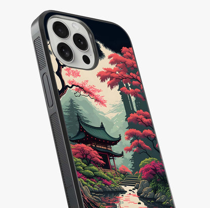 Crimson Temple View Glass Case captured at a warm angle highlighting gloss, texture and premium glass finish.