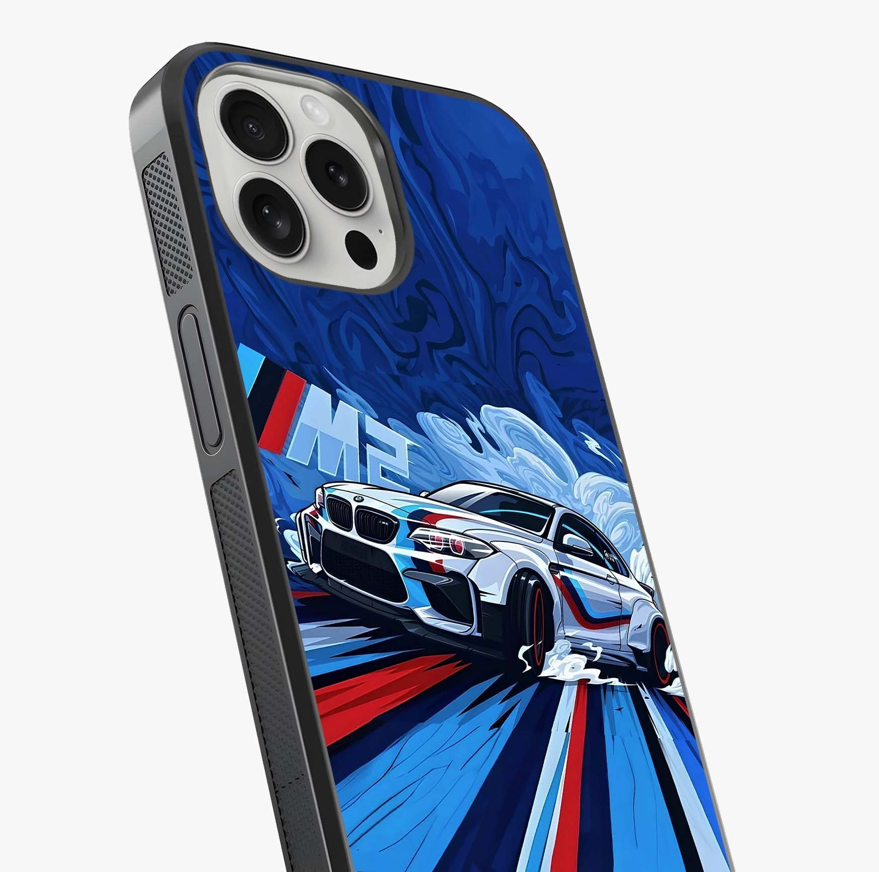 Drift Power Rush Glass Case captured at a warm angle highlighting gloss, texture and premium glass finish.