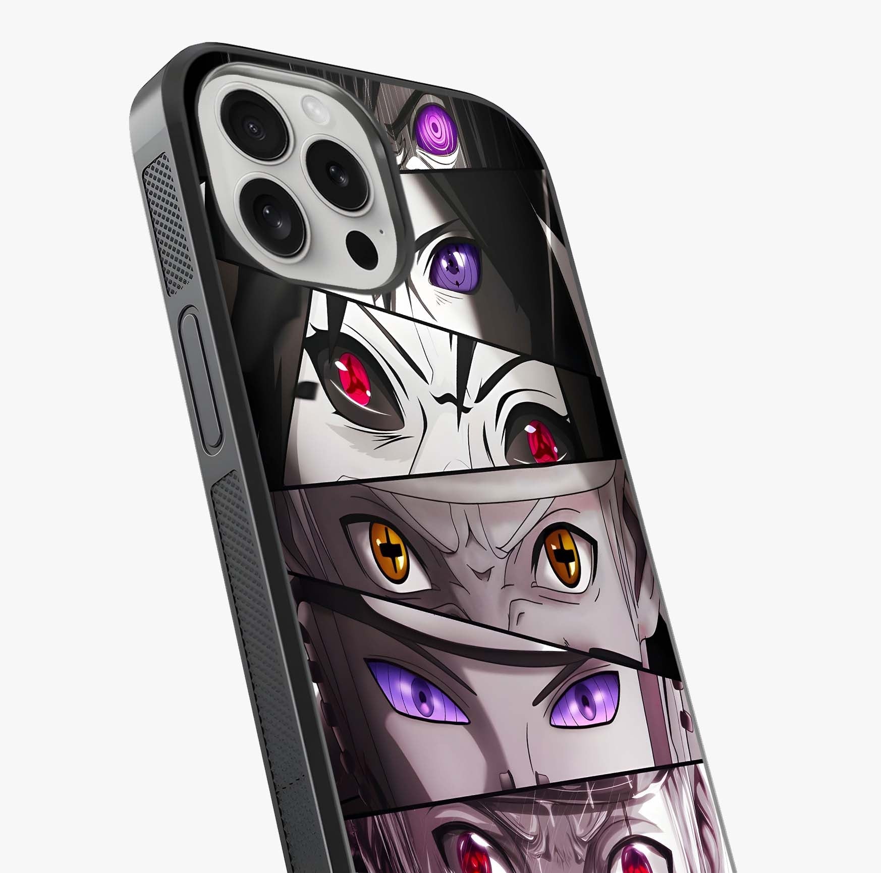Eyes Of Destiny Glass Case captured at a warm angle highlighting gloss, texture and premium glass finish.