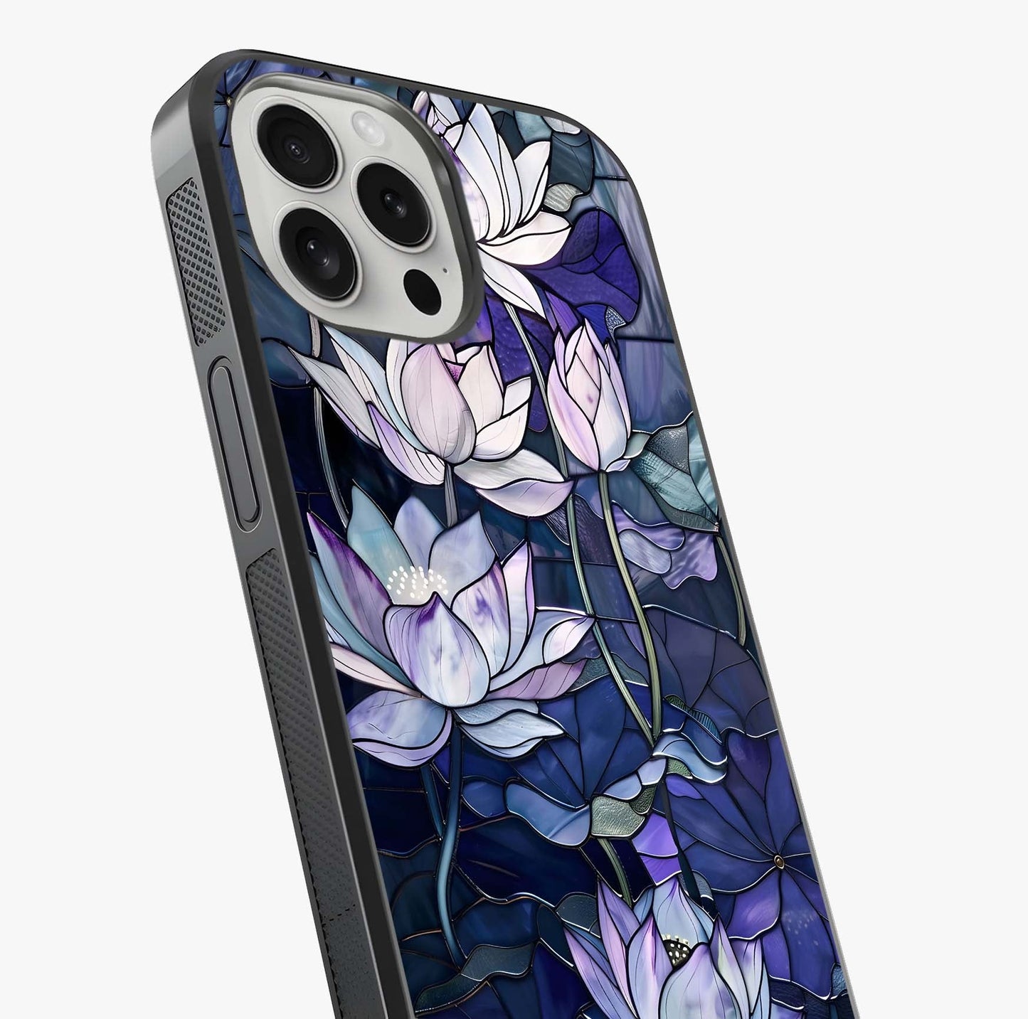 Gloss Petal Rush Glass Case captured at a warm angle highlighting gloss, texture and premium glass finish.