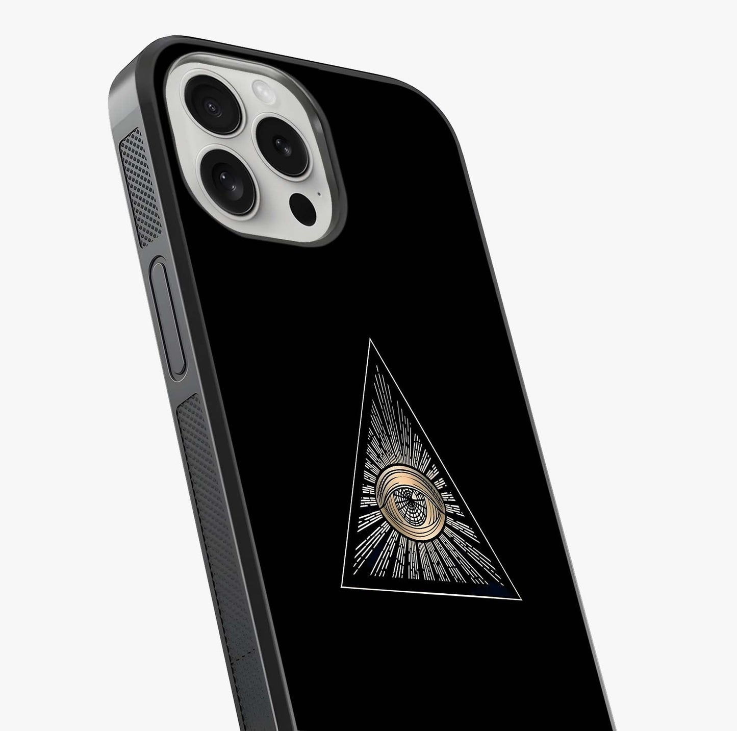 Illuminati Evil Glass Case captured at a warm angle highlighting gloss, texture and premium glass finish.