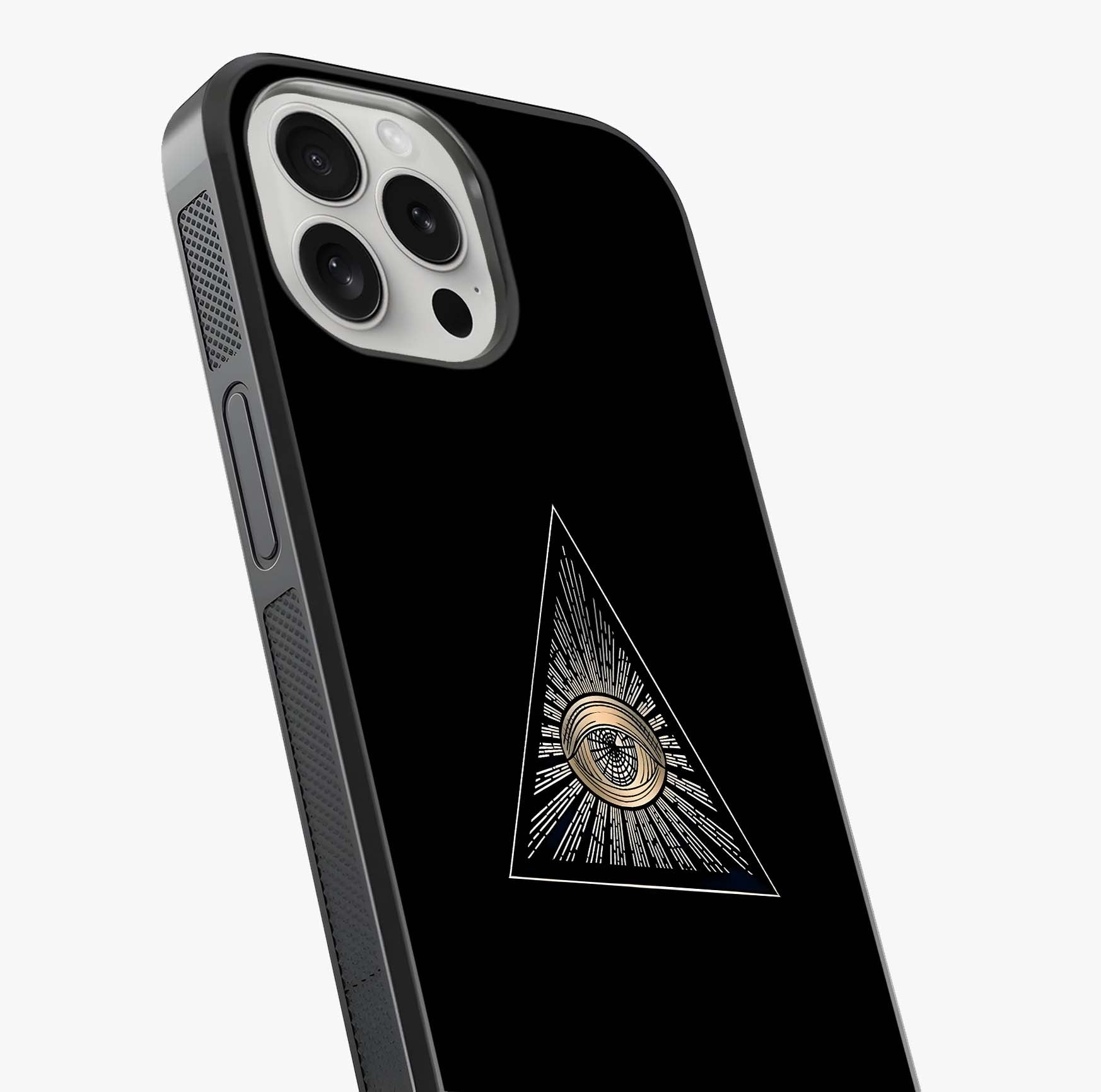 Illuminati Evil Glass Case captured at a warm angle highlighting gloss, texture and premium glass finish.