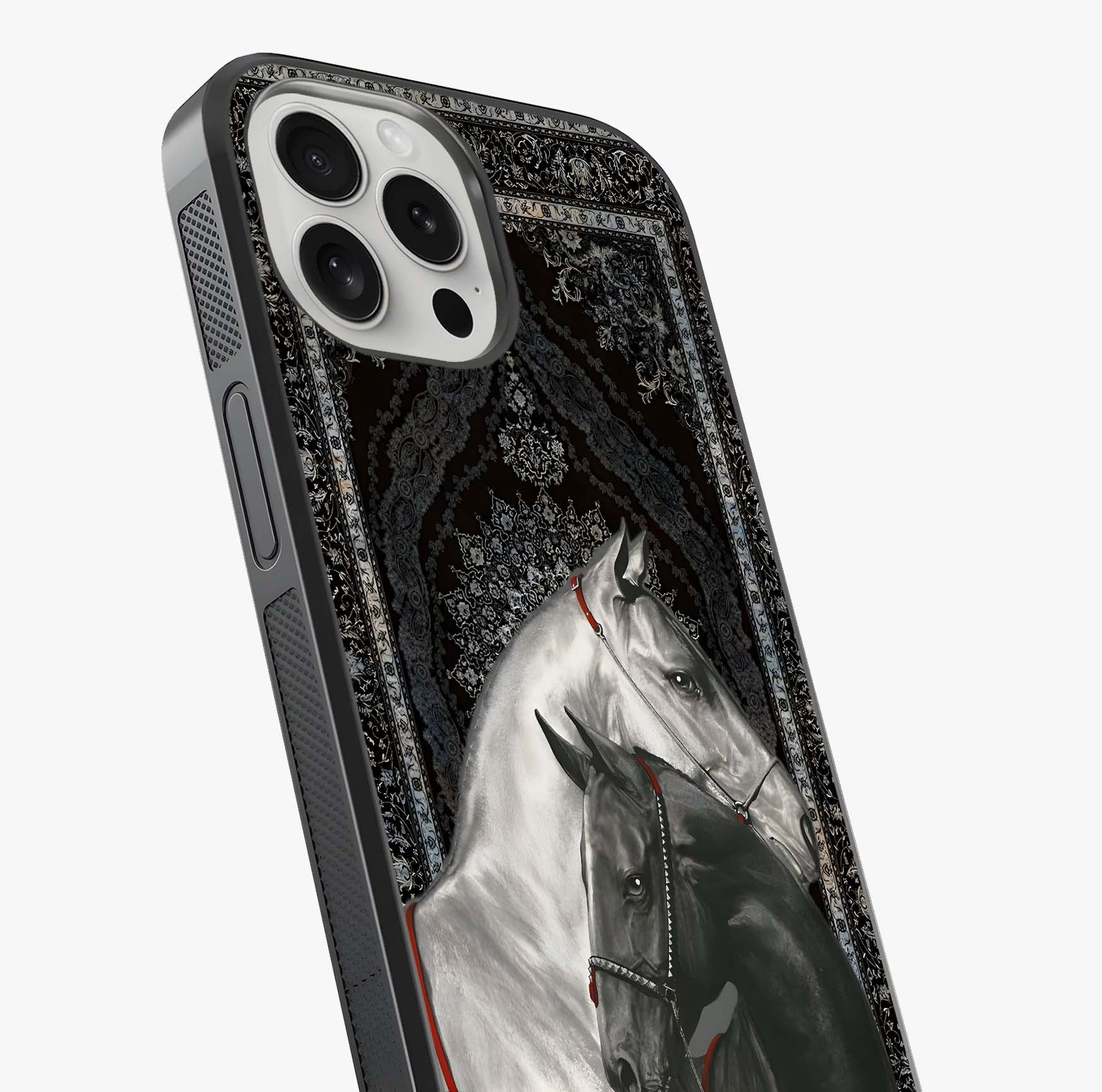 Majestic Ride Legacy Glass Case captured at a warm angle highlighting gloss, texture and premium glass finish.