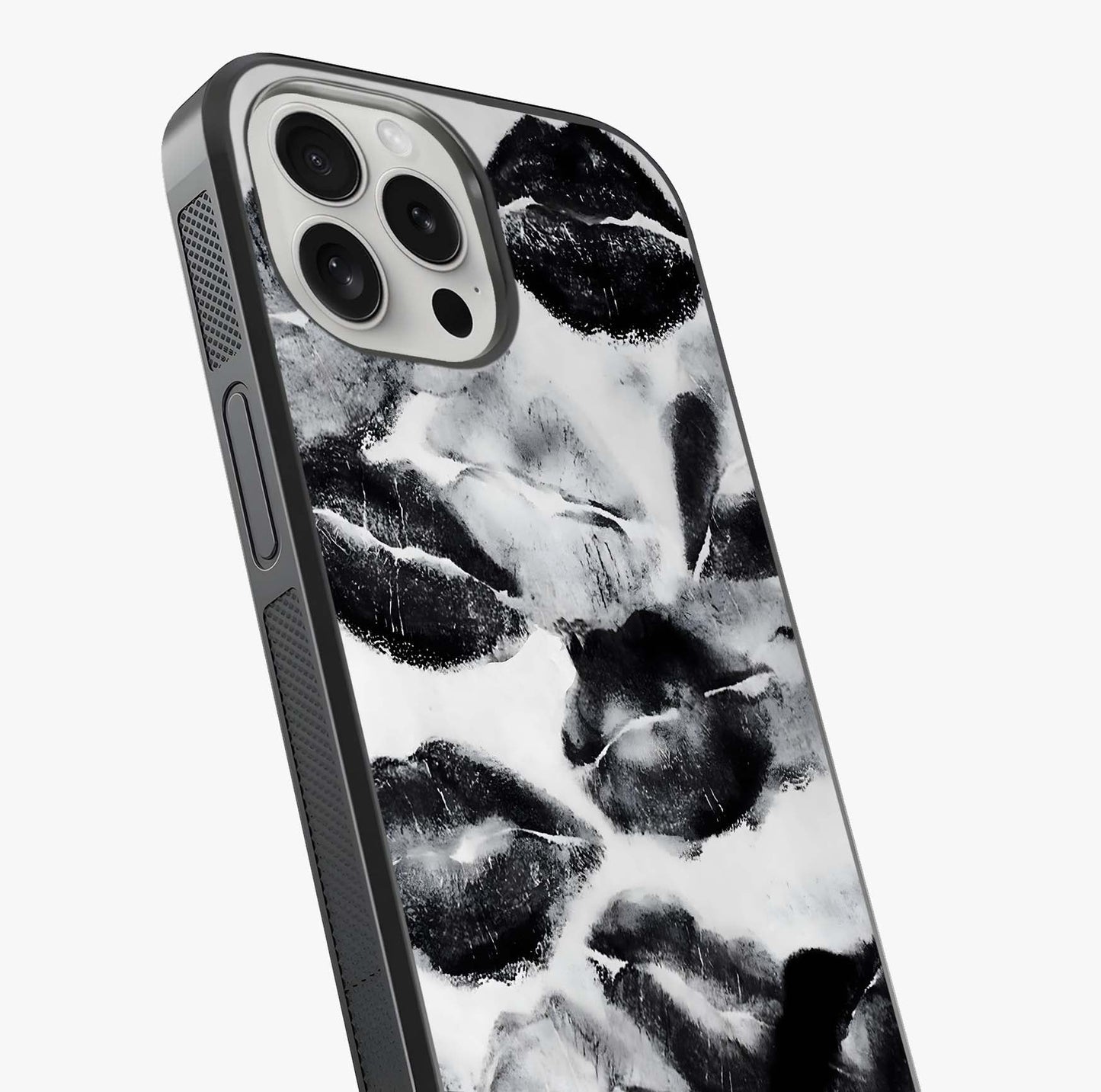 Midnight Kiss Marks Glass Case captured at a warm angle highlighting gloss, texture and premium glass finish.