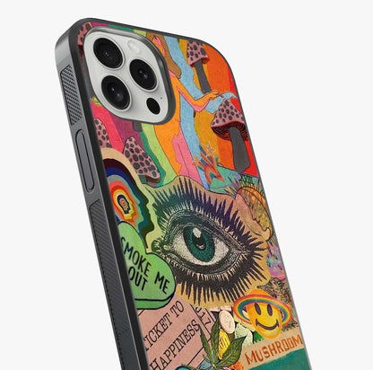 Mystic Eye Wonderland Glass Case captured at a warm angle highlighting gloss, texture and premium glass finish.