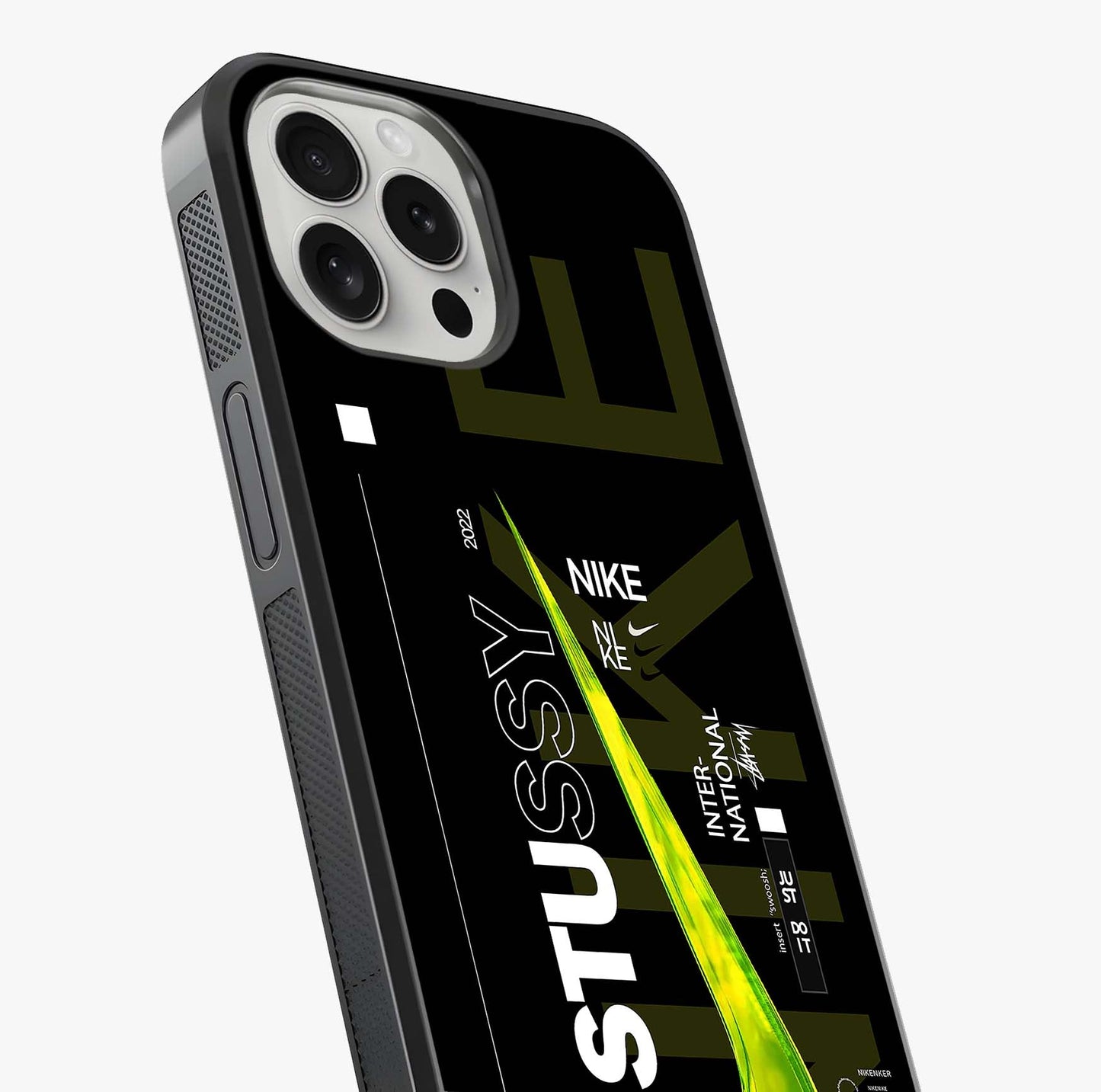 Neon Street Edition Glass Case captured at a warm angle highlighting gloss, texture and premium glass finish.