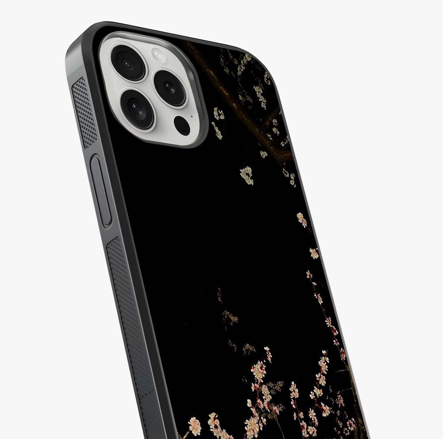 Petal Moon Light With Custom Name Glass Case captured at a warm angle highlighting gloss, texture and premium glass finish.