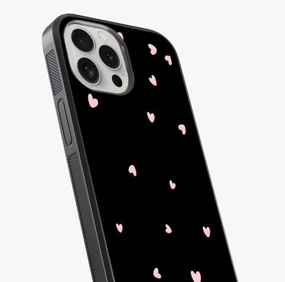 Pink Love Drops Glass Case captured at a warm angle highlighting gloss, texture and premium glass finish.