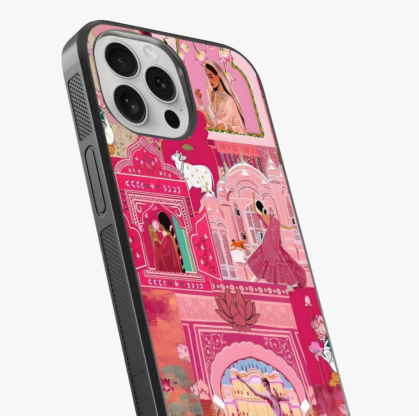 Pink Palace Muse Glass Case captured at a warm angle highlighting gloss, texture and premium glass finish.