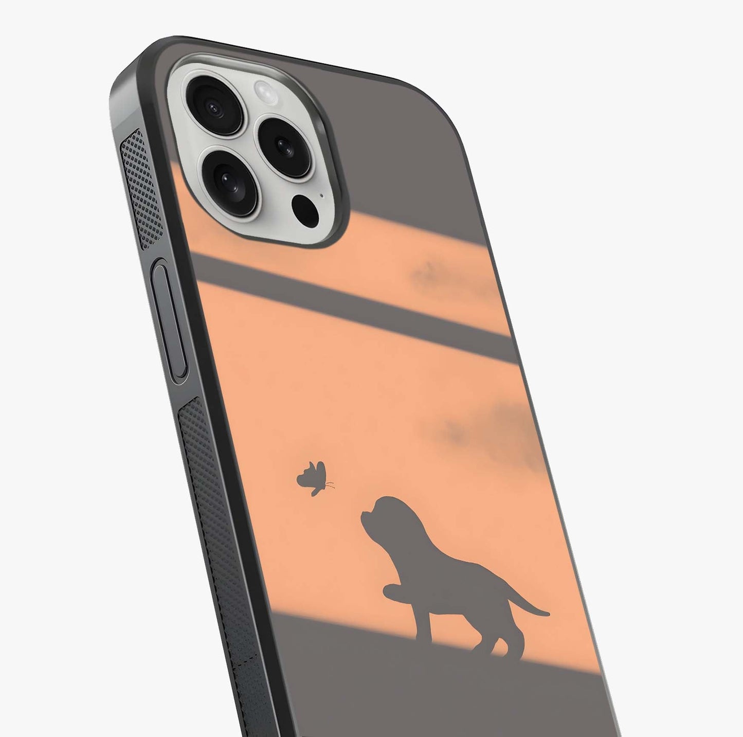 Puppy Shadow Art Glass Case captured at a warm angle highlighting gloss, texture and premium glass finish.
