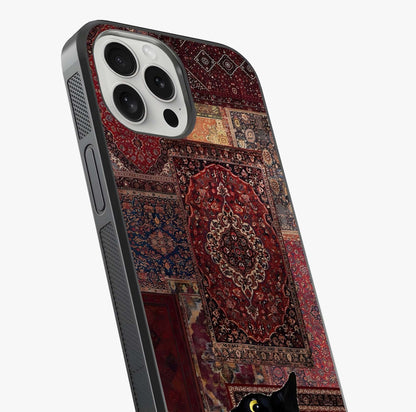 Regal Magic Cat Apple Glass Case captured at a warm angle highlighting gloss, texture and premium glass finish.