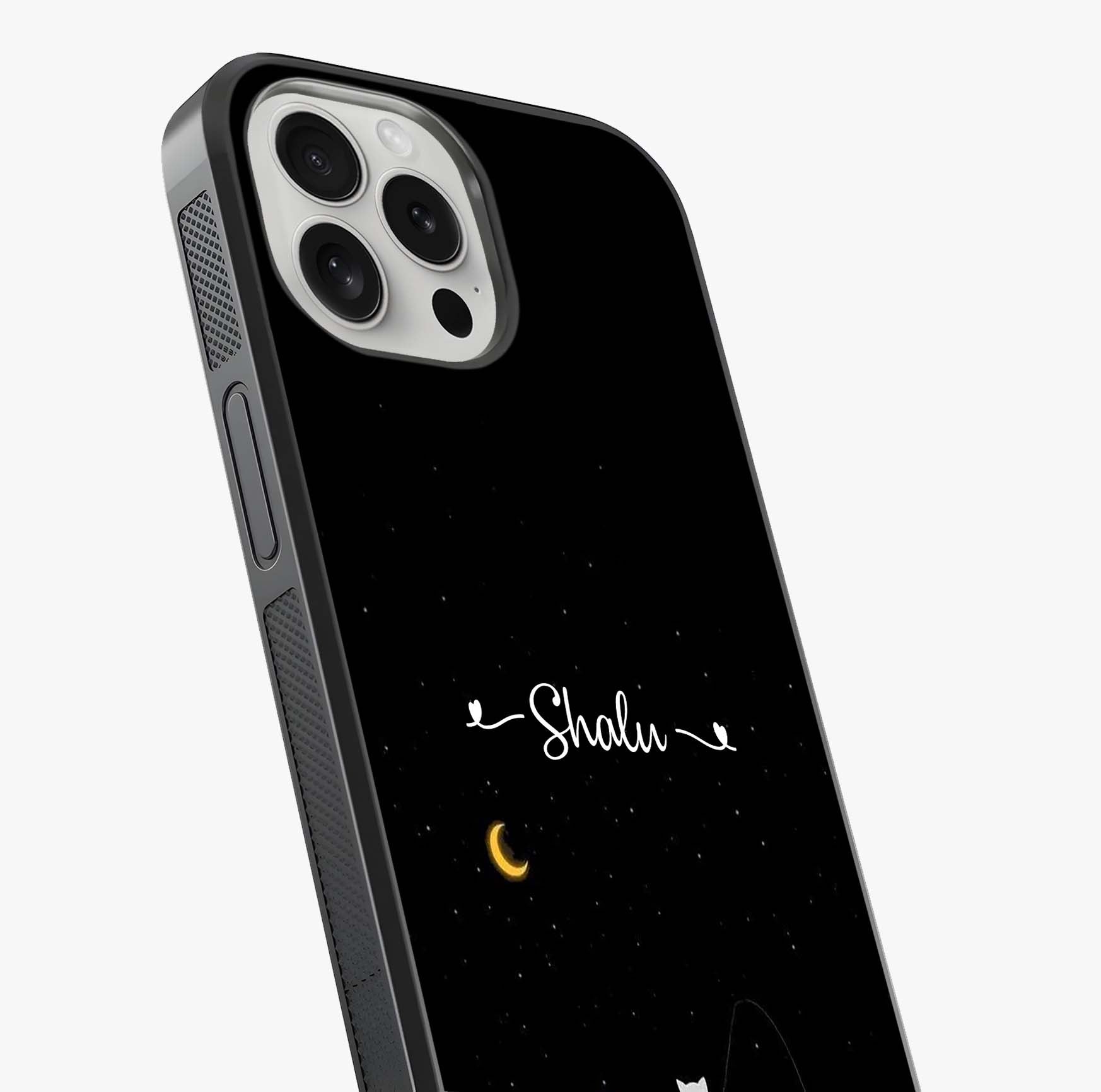 Silent Night Row Glass Case captured at a warm angle highlighting gloss, texture and premium glass finish.