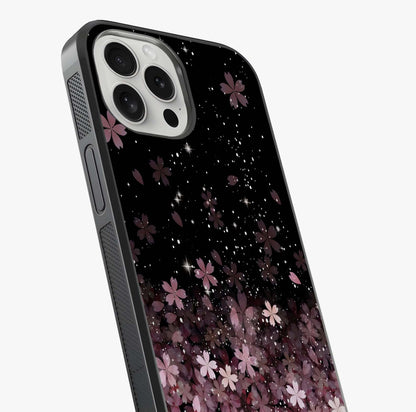 Small Starry Flowers Glass Case captured at a warm angle highlighting gloss, texture and premium glass finish.