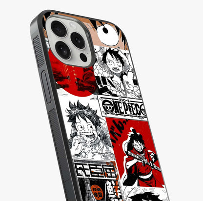 Strawhat Chaos Panels Glass Case captured at a warm angle highlighting gloss, texture and premium glass finish.