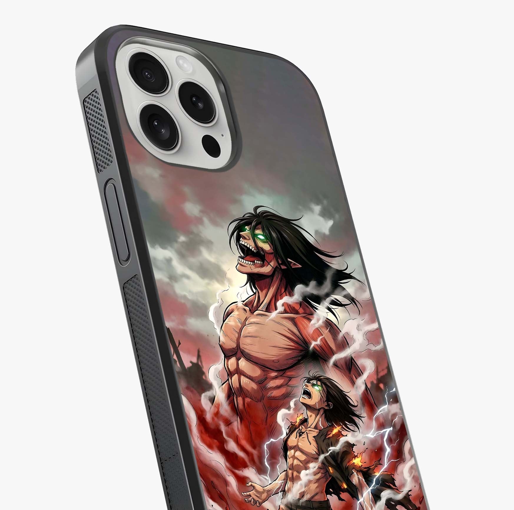 Titan Awakening Fury Glass Case captured at a warm angle highlighting gloss, texture and premium glass finish.