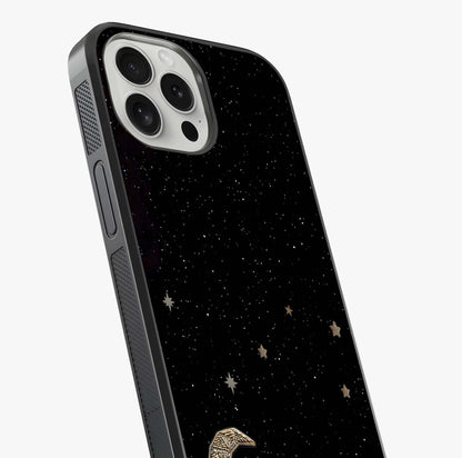 Twinkle Star With Half Moon Glass Case captured at a warm angle highlighting gloss, texture and premium glass finish.