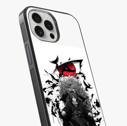 Uchiha Shadow Throne Glass Case captured at a warm angle highlighting gloss, texture and premium glass finish.