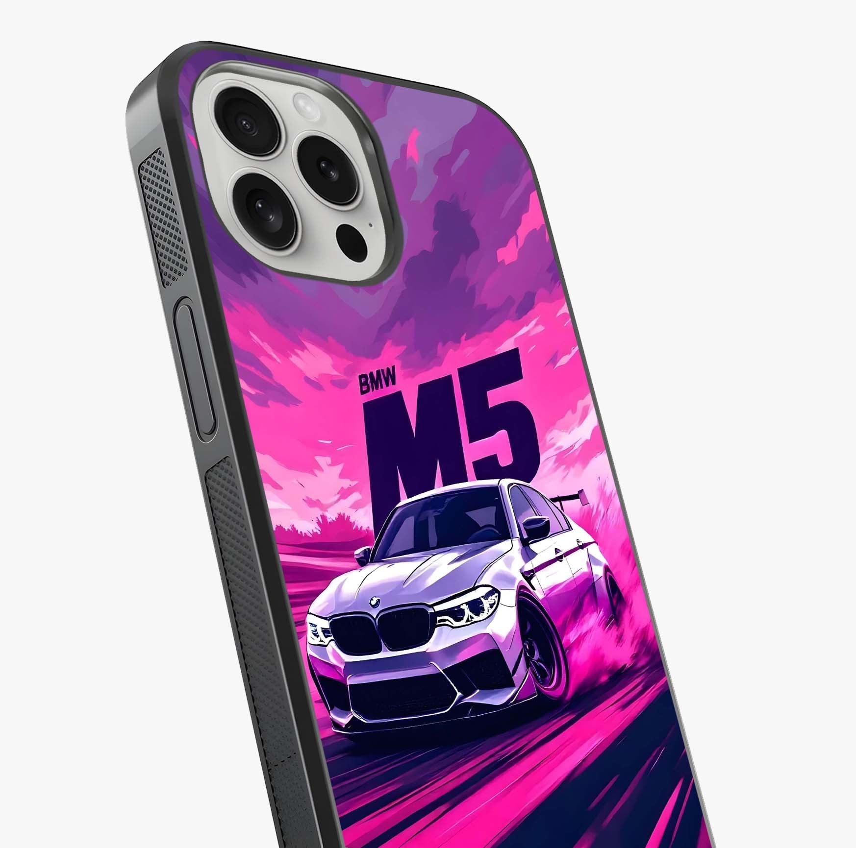 Velocity Drift Pulse Glass Case captured at a warm angle highlighting gloss, texture and premium glass finish.