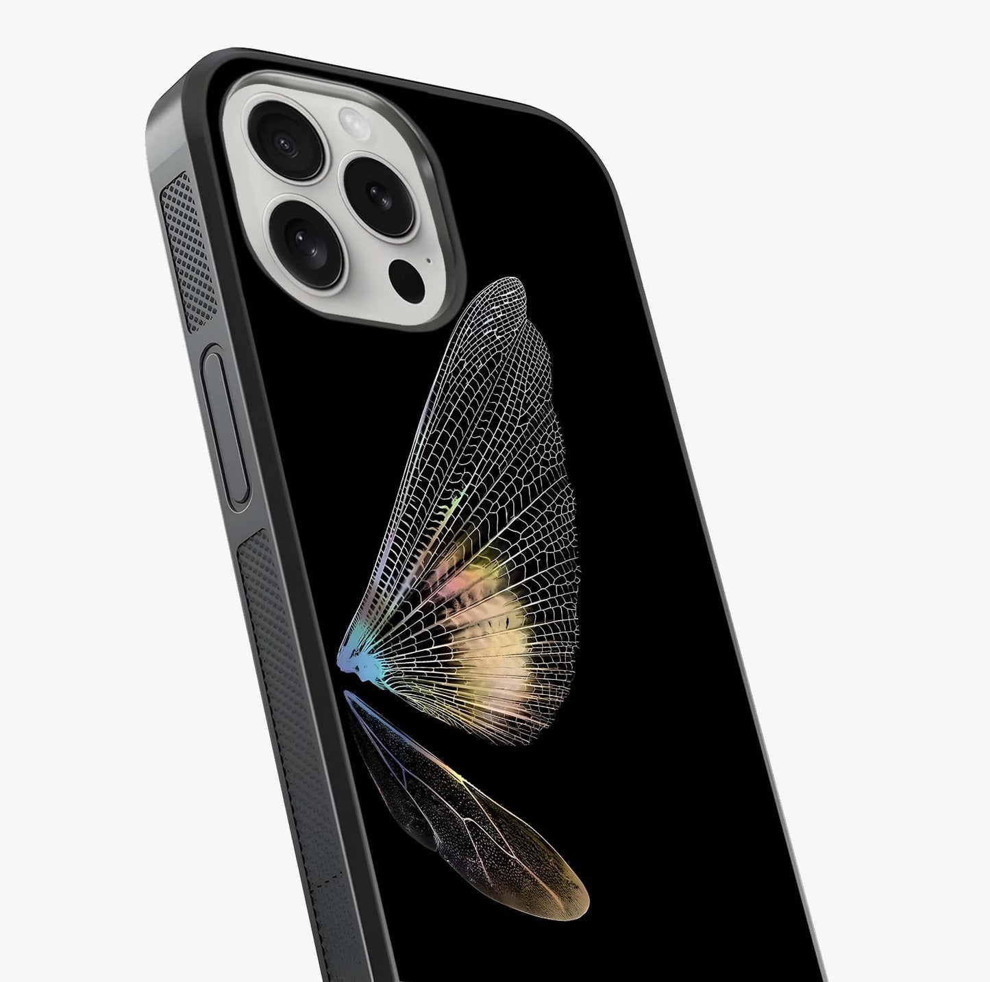 Whispers Of Wings Glass Case captured at a warm angle highlighting gloss, texture and premium glass finish.