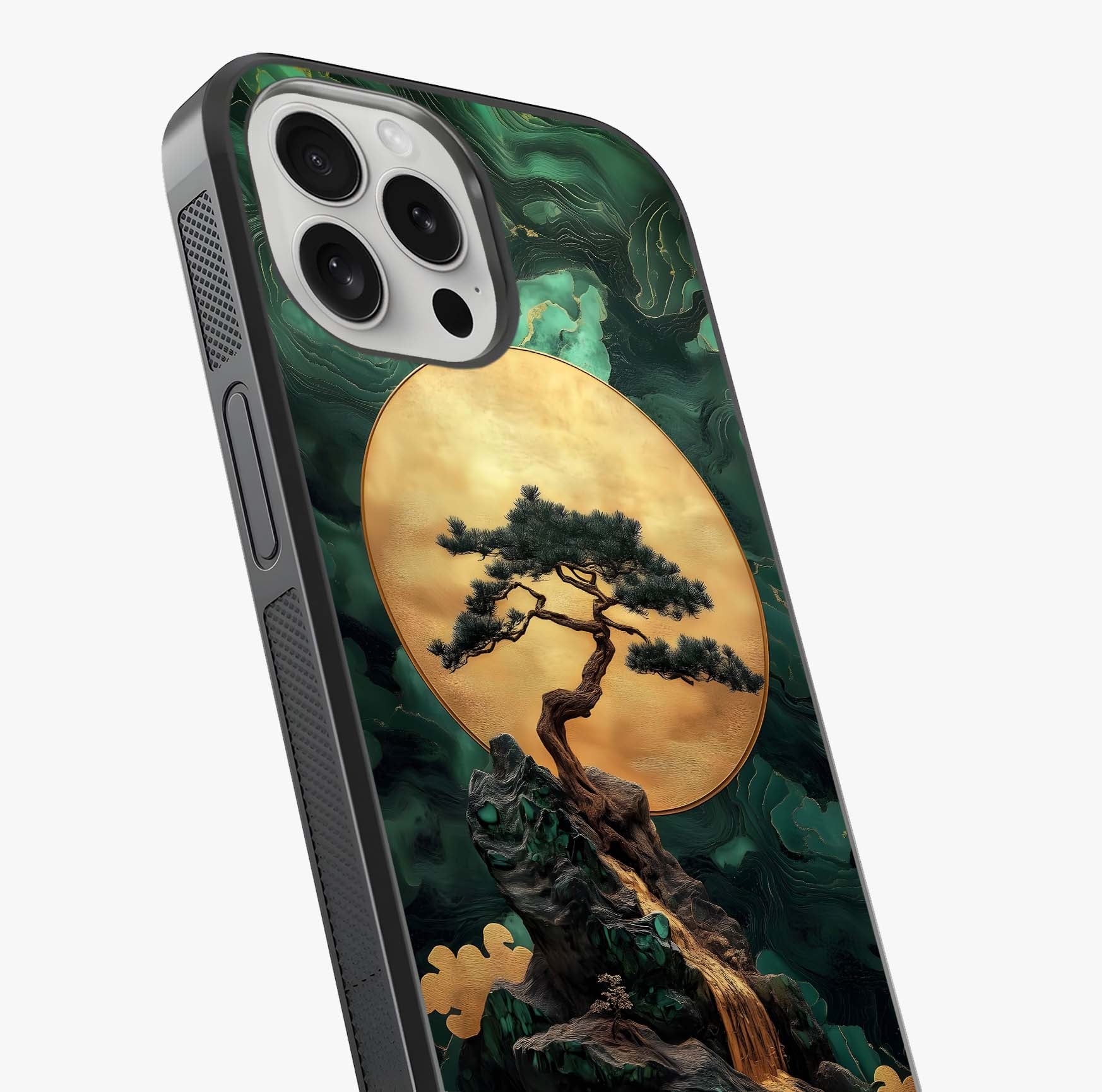 Zen Moon Rise Glass Case captured at a warm angle highlighting gloss, texture and premium glass finish.