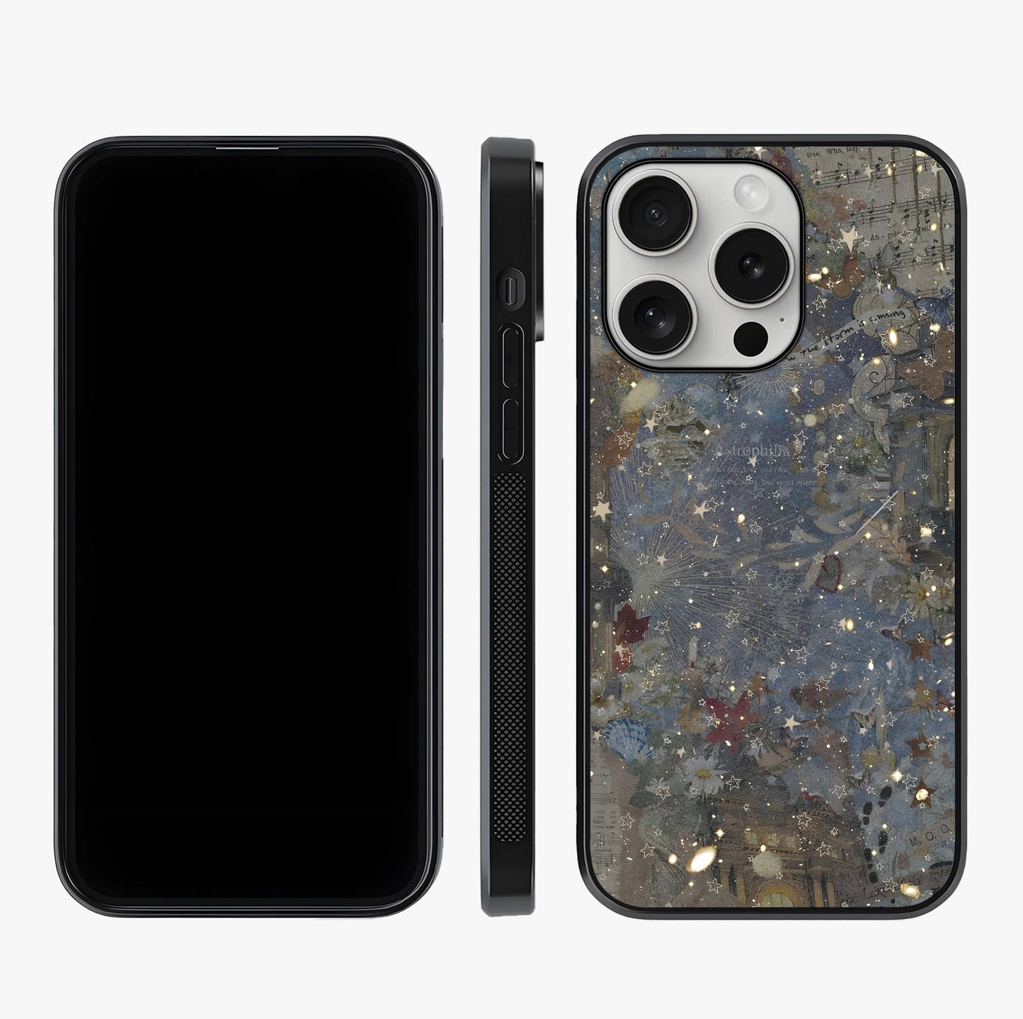 Aesthetic Astrolophia Glass Case displayed upright for full design visibility and premium finish.