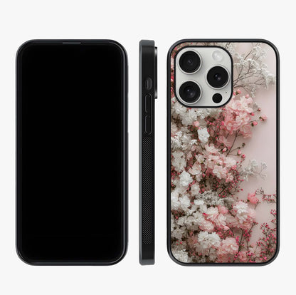 Blush Blossom Cloud Glass Case displayed upright for full design visibility and premium finish.