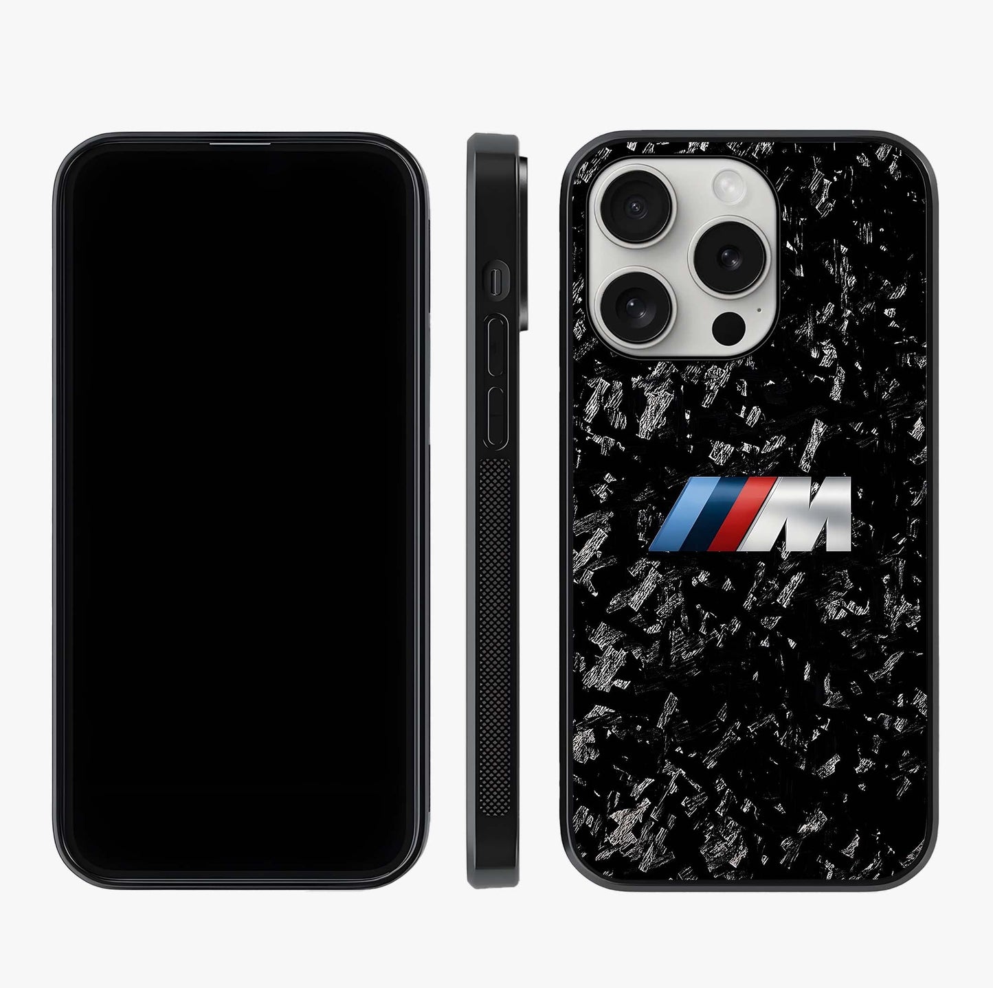 Carbon Speed Mark Glass Case displayed upright for full design visibility and premium finish.