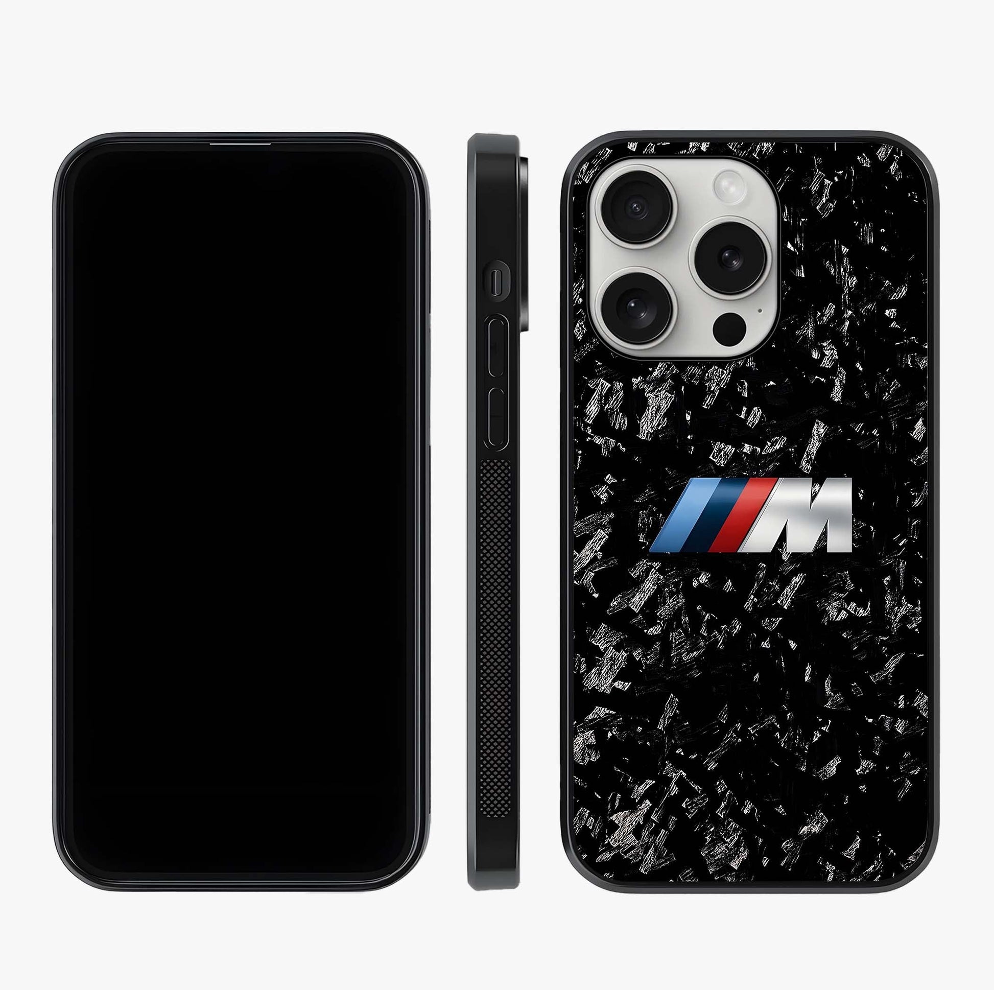 Carbon Speed Mark Glass Case displayed upright for full design visibility and premium finish.