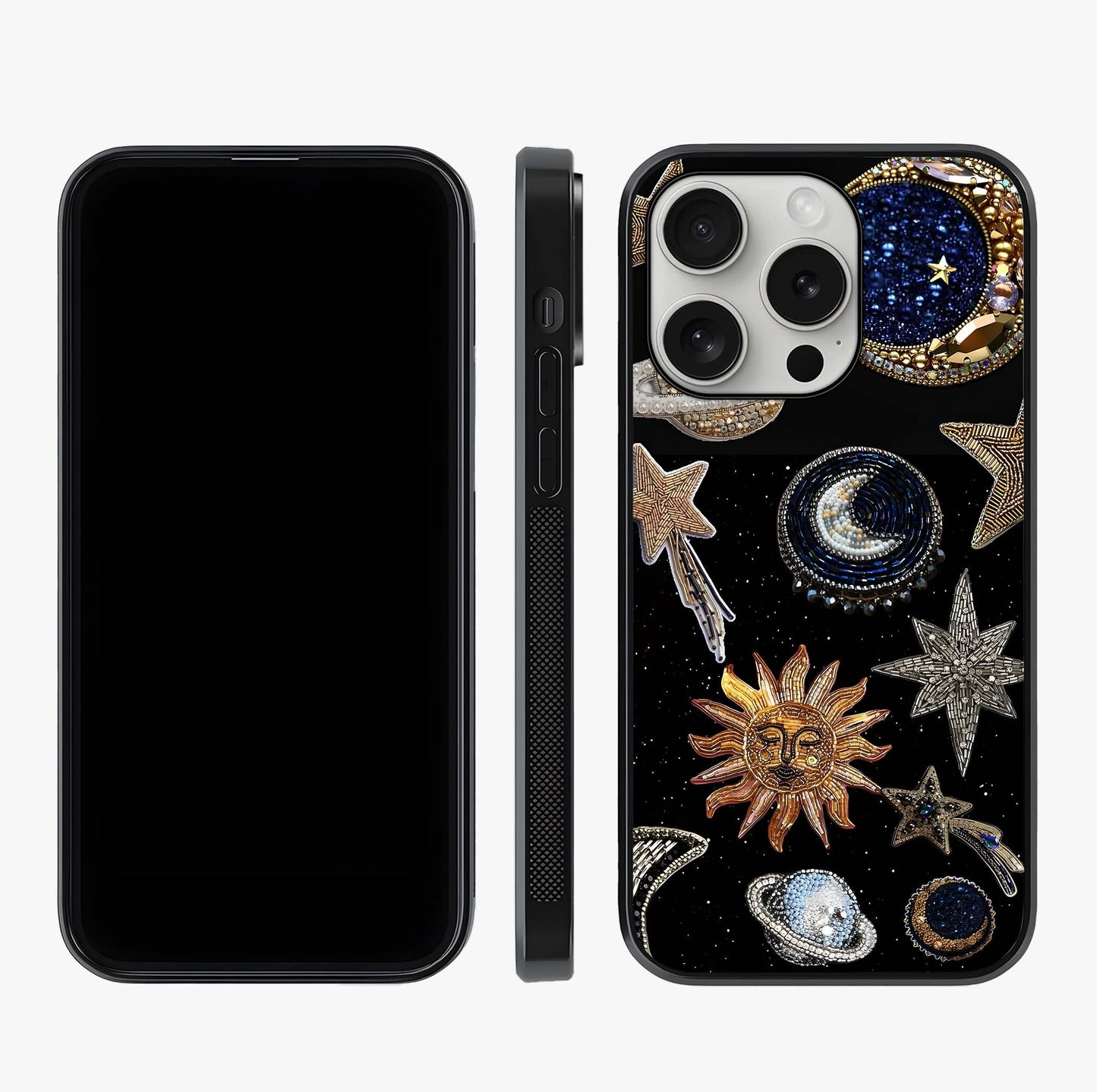 Celestial Gem Constellations Glass Case displayed upright for full design visibility and premium finish.
